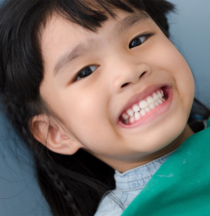 Smiling child during dental visit