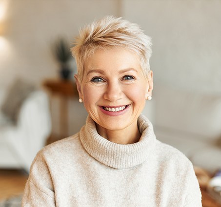 older woman smiling