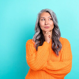 lady thinks something over