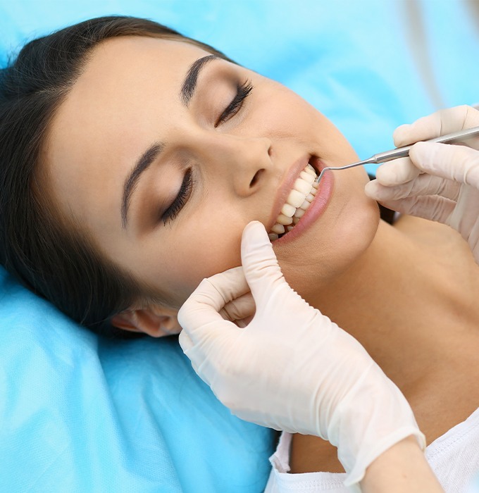 Patient taking smile after chao pinhole technique