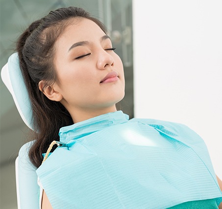 Patient relaxed during sedation dentistry visit